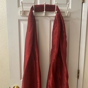 Dress Barn Red Metallic Accordion Fringe Scarf